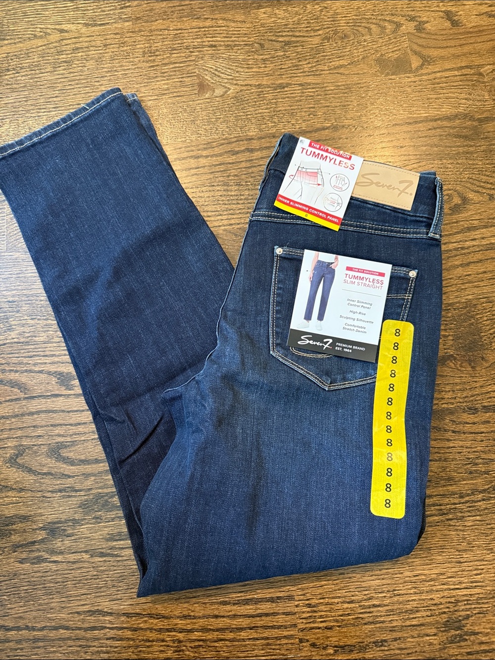 Seven7 woman’s size 8 tummy Slim Straight Jeans - Dark Indigo size 8